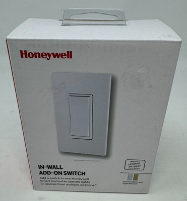 Honeywell In Wall Add On Smart Switch | White & Light Almond | New Sealed