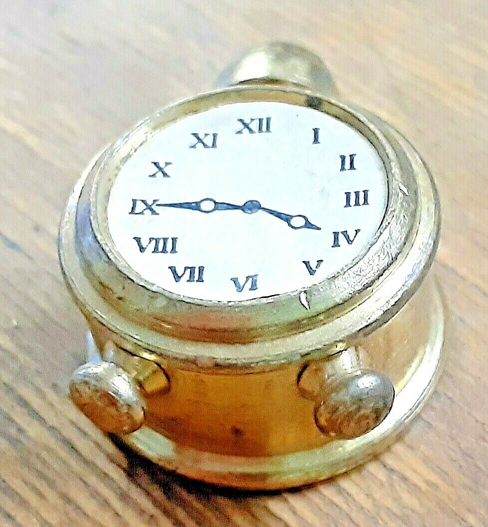 (1) Dollhouse Miniature Solid Brass Alarm Clock eBay