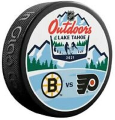 STADIUM SERIES OUTDOOR 2021 NHL PUCK BOSTON BRUINS v PHILADELPHIA FLYERS LvRm#L1