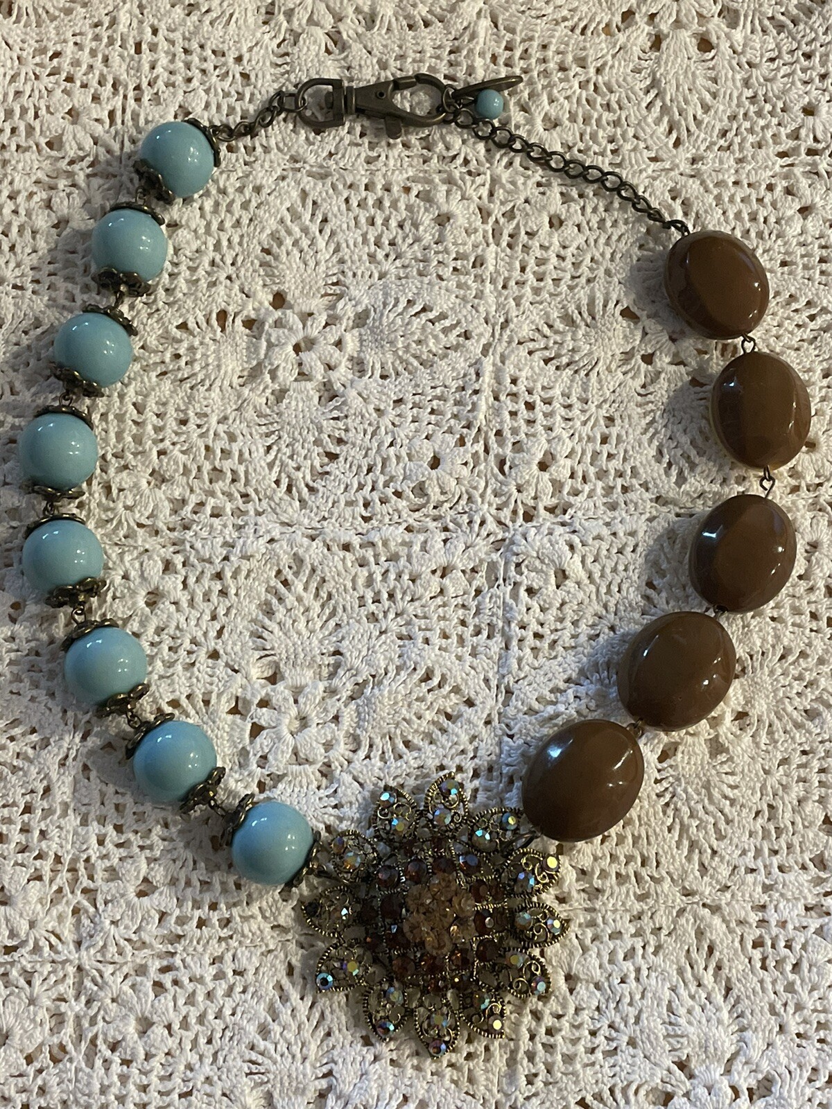 Plunder May Necklace Statement Chunky Rhinestone - image 4