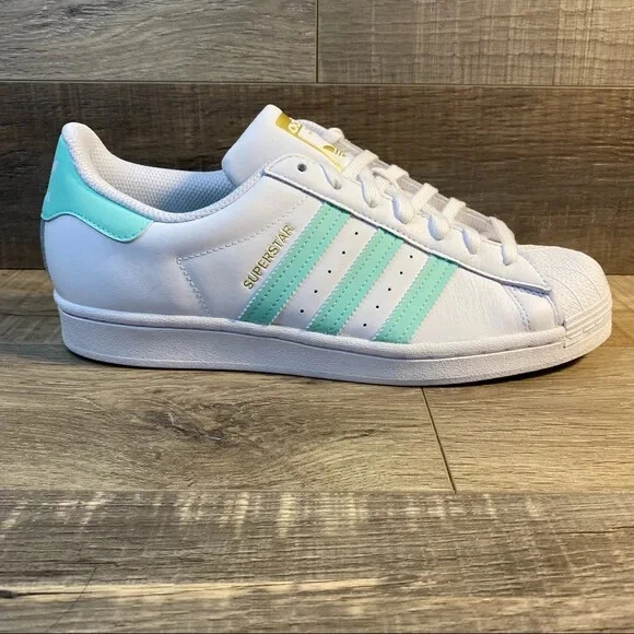 Superstar mint green and white Clearance