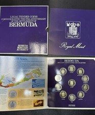 1984 Bermuda 11 Coin Uncirculated Set/375th Ann Settlement in Original Folder