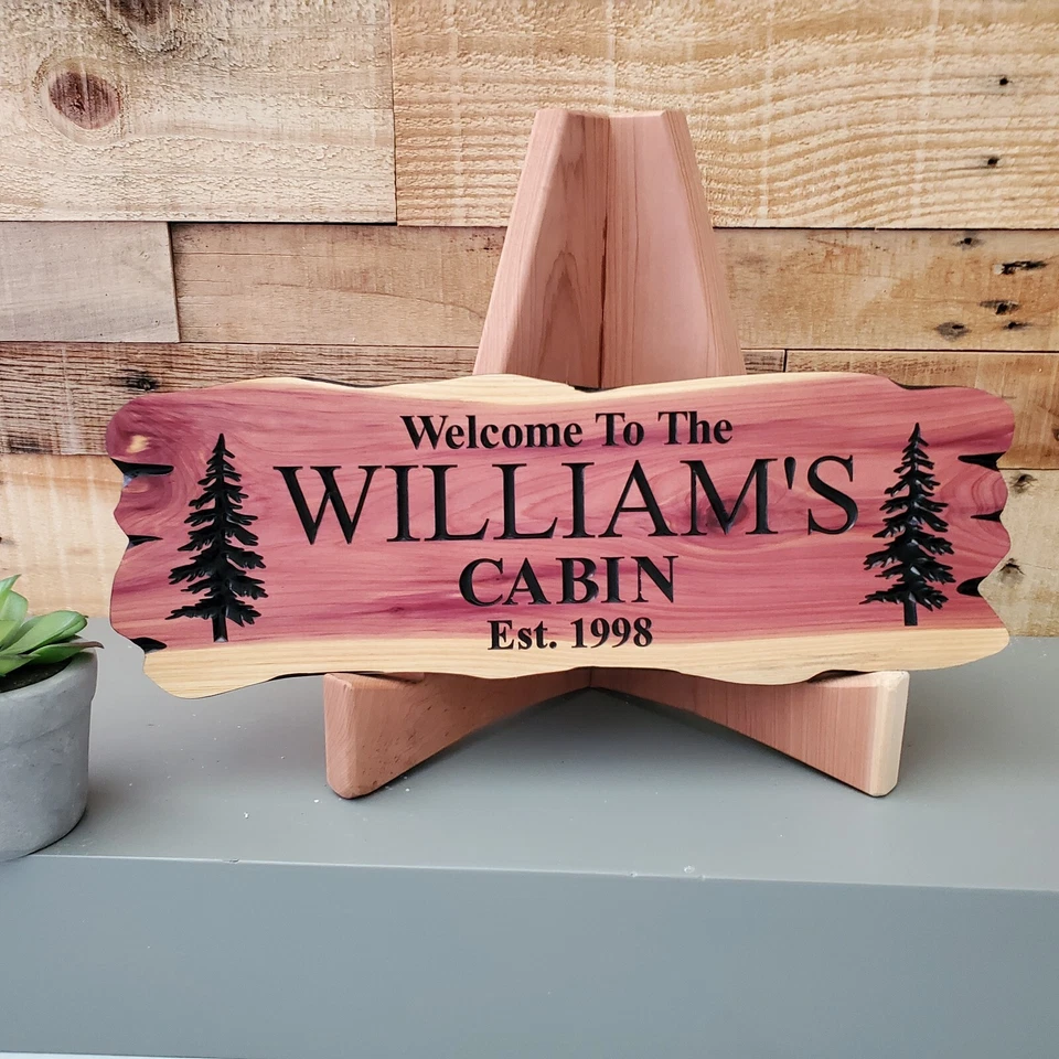Custom Family Name Cabin Sign Carved Wood Vacation Home Established Date Plaque - Image 4 of 4