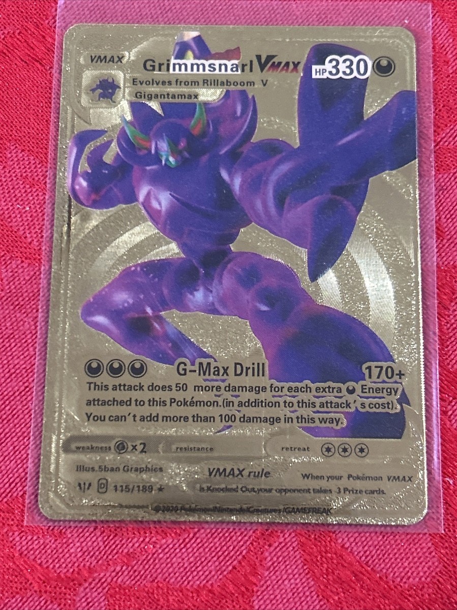 Grimmsnarl VMAX ポケモンカード　GOLD Grimmsnarl VMAX Metal Gold Foil Pokemon Card Fan Art Display Card