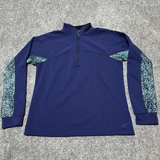 Title Nine Sports Sweatshirt Youth Large Blue Pullover Quarter Zip Made In USA