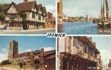 Ipswich England St Margaret's Wolsey's Gate Ancient House and The Docks pm 1960