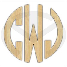 Custom Wooden Round Monogram, Various Sizes, Unfinished, Initials, Laser Cut