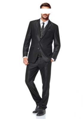2Tlg. Studio Coletti Anzug Set Herren Schwarz Business Sakko Hose Hochzeit