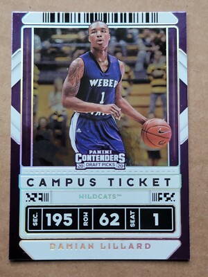 Damian Lillard 2020-21 Panini Contenders Campus Ticket Basketball Card #40