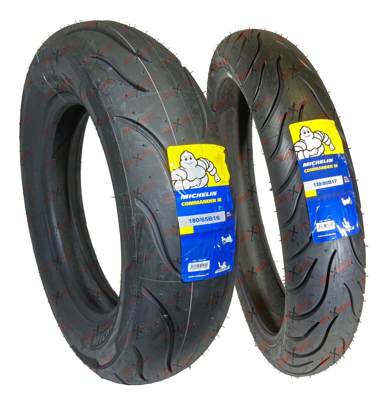 Michelin Commander III 130/80B17 180/65B16 Front Rear Tire Set 3 Touring