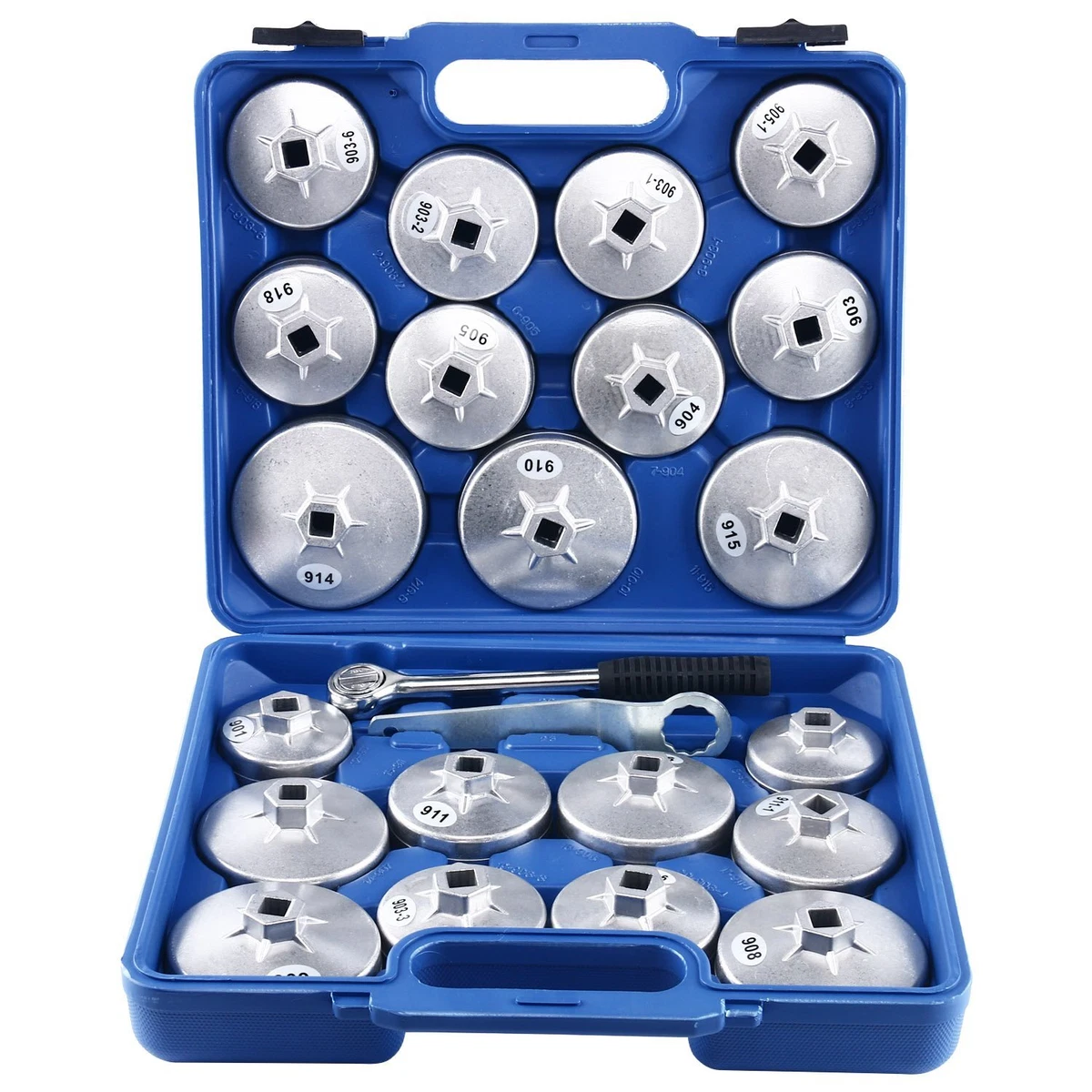 23Pcs Oil Filter Removal Cap Type Wrench Socket Set Auto Aluminum Alloy Tool Kit