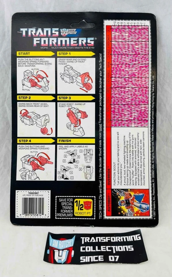 Transformers Original G1 1988 Triggerbot Override MOSC Sealed - Image 2 of 2