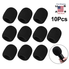 10 Pack Thick Handheld Stage Microphone Windscreen Foam Case Cover Karaoke Black