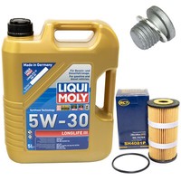 MotoröL Set 5W-30 5 Liter + ÖLfilter SH 4081 P + Schraube FüR Mercedes C-Klasse