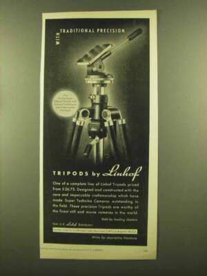 1953 Linhof Professional Deluxe Tripod Ad - Precision
