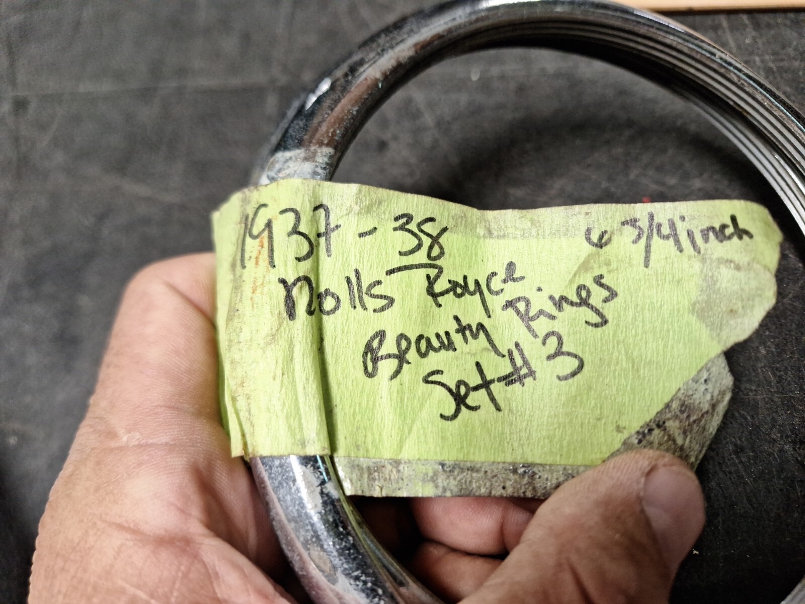 Pair of Ace Wheel Disk 6 3/4 Beauty Rings Rolls Royce Bentley Alvis Lagonda 