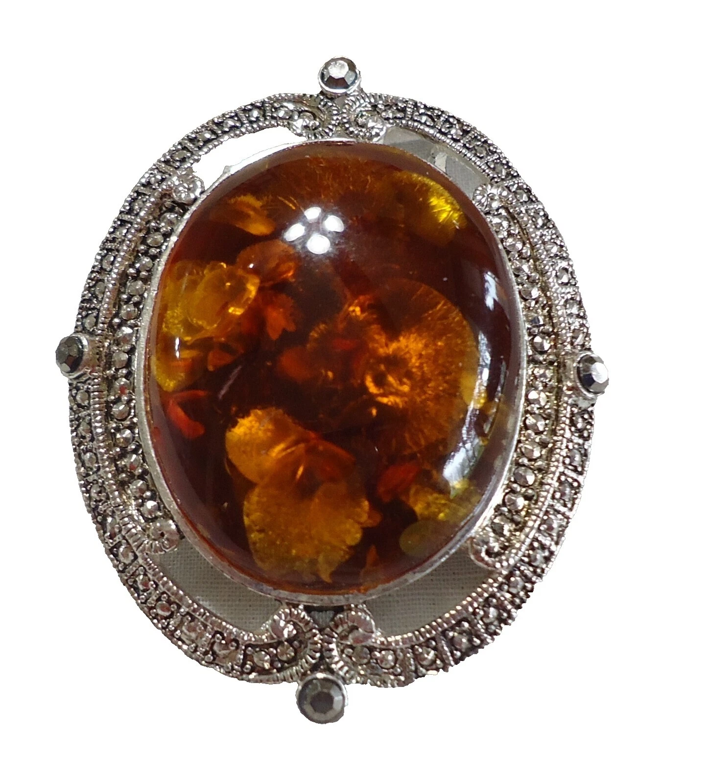 Ámbar Plateado Plata Moda Broches & Pins