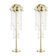 Tall Vases Wedding Centerpieces for Tables - 29.6" Gold Flower Vase with Chan...