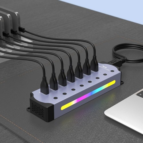 Hub USB 3.0 RVB multifonctionnel avec répartiteur de transmission rapide 5 Gbit/S 1984 - Photo 4/10