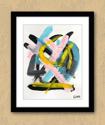 #ad #ad Modern Abstract Art Original 14x11quot; Acrylic Painting Mixed Media Paper $9.99