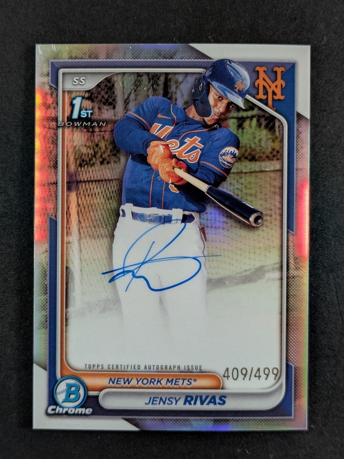 2024 Bowman Chrome JENSY RIVAS 409/499 1st Bowman Auto Refractor #CPA-JR