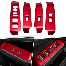 4Pcs Red Interior Window Switch Button Cover ...