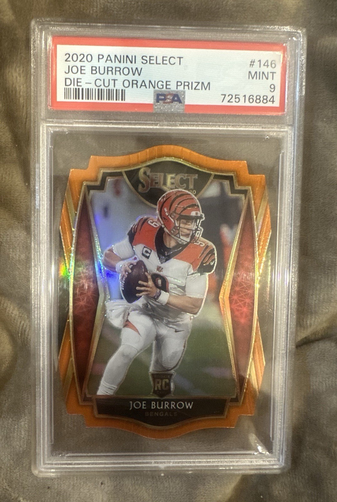 2020 Panini Select - Premier Level Joe Burrow #146 Orange Prizm Die-Cut (RC)