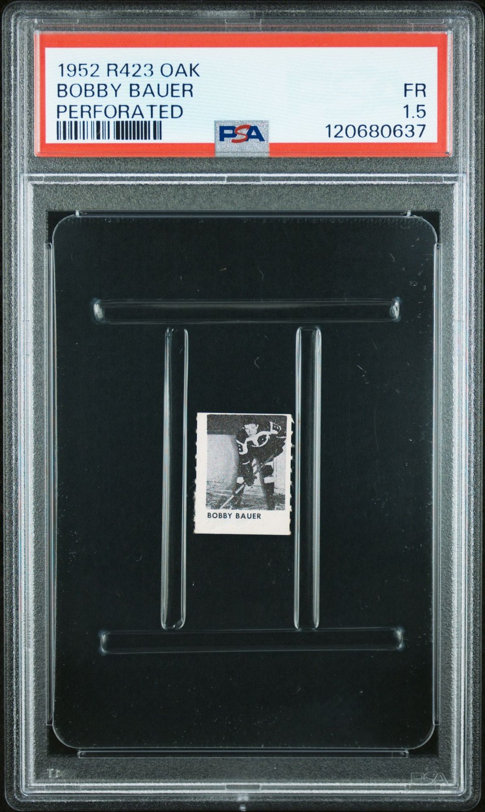 1952 R423 Oak Hockey Perforated Bobby Bauer PSA 1.5 GUM BALL VENDING MACHINE
