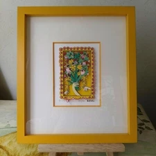James Rizzi "Flowers" Serigraphs 3D Pop art Pencil-signature Framed ED350 2001