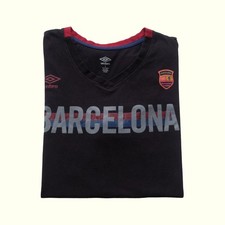 UMBRO FC BARCELONA SOCCER VTG Y2K RETRO CREST SHIELD GRAPHIC JERSEY T SHIRT LG