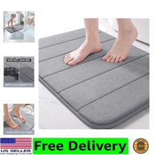Memory Foam Bath Mat, Super Soft Absorbent Bathroom Rug, Grey