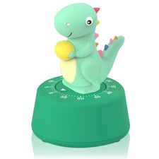 60 Minutes Mechanical Kitchen Timer,Cute Dinosaur Timer for Kids,Wind Up Egg ...