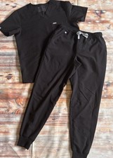 Figs Men s Scrubs Black Chisek Top Tansen Jogger Pants Size Medium