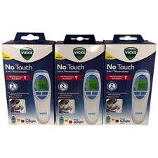 Lot of 3-VICKS No-Touch 3 in 1 VNT200US Thermometer Measures Forehead