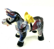 Vintage Relco Donkey Figurine Burro Mule Multicoilor Ceramic with Saddle