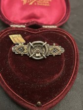 victorian 9ct rolled gold and silver floral brooch birmingham 1887