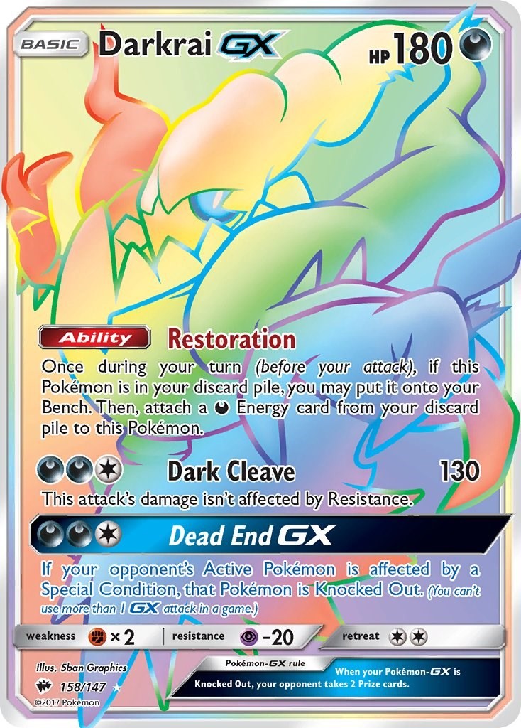 Darkrai GX (Secret) [SM03 - 158/147] - Holofoil - Damaged