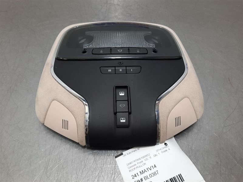 14 2014 MASERATI GHIBLI OEM OVERHEAD ROOF CONSOLE TAN 