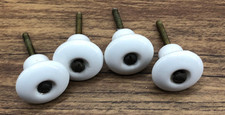 Vintage Lot of 4 - White Porcelain Cabinet Pulls Knobs 031