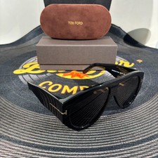 Tom Ford Black Sunglasses Gold Logo With Case  Box