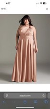 Rose gold AZAZIE Charlize formal Dress Bridesmaid A Line Floor Length Size A 18