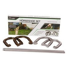 Horseshoe Set: Traditional Outdoor Lawn Game includes Four Classic Set
