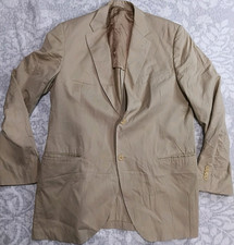 Loro Piana Beige Cotton Blazer Men s 54 Button Notch Collar Lined Regular
