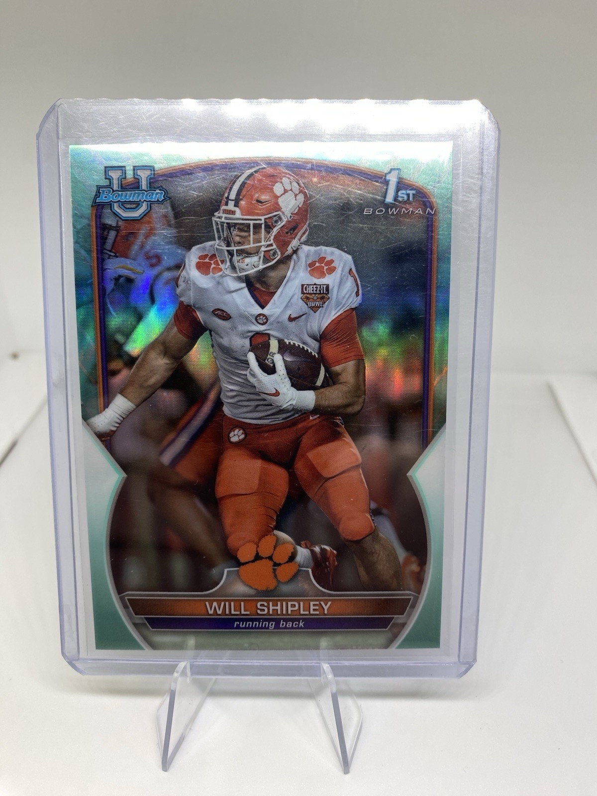 2022 Bowman U Chrome #73 - Will Shipley 1st Aqua Wave Refractor /299 Clemson
