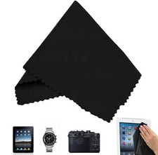 MicroFiber Cleaning Cloth Black For Lenses Optics Eyeglasses Sunglasses
