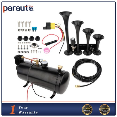 #ad #ad 0.8Gal 150psi 12V Pressure Gauge 4 Trumpet Train Sound Air Horn Full System Kit $120.17