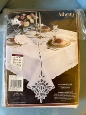 Tessile Battenburg Lace Athena #1306 66x102 Oblong Tablecloth & 12 Napkins NIP