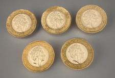 2017 Queen Elizabeth II One Pound Bimetallic Coin United Kingdom Lot Of 5