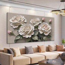 Large Wall Art For Living Room Floral Wall Art Decor Modern Canvas Art Wall D...