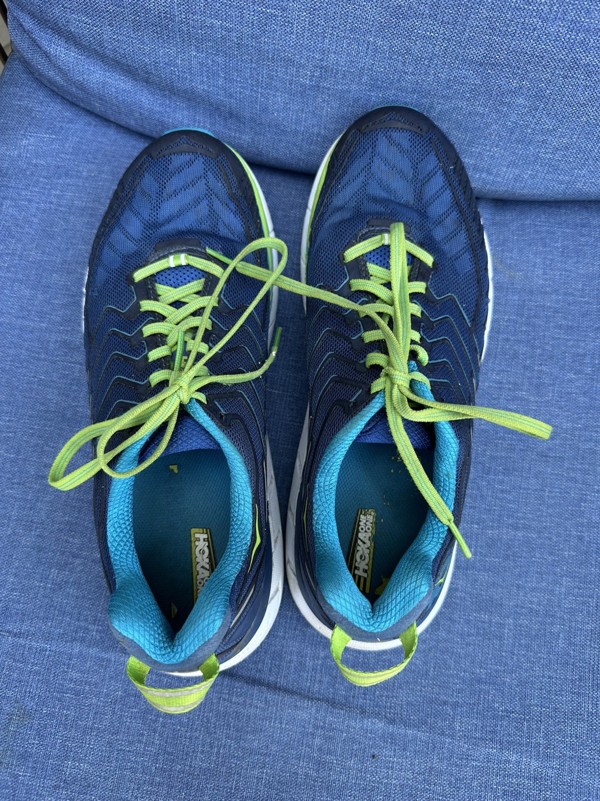 SAOLA Scarpe Hoka One One Clifton 4 da uomo taglia 9 5 blu sneakers da corsa 1016723 TBJGR